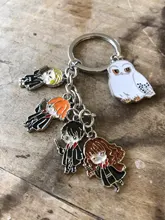 Nuevo HP magia la universidad llavero para las llaves búho esmalte llavero colgante de los fans de regalos-50