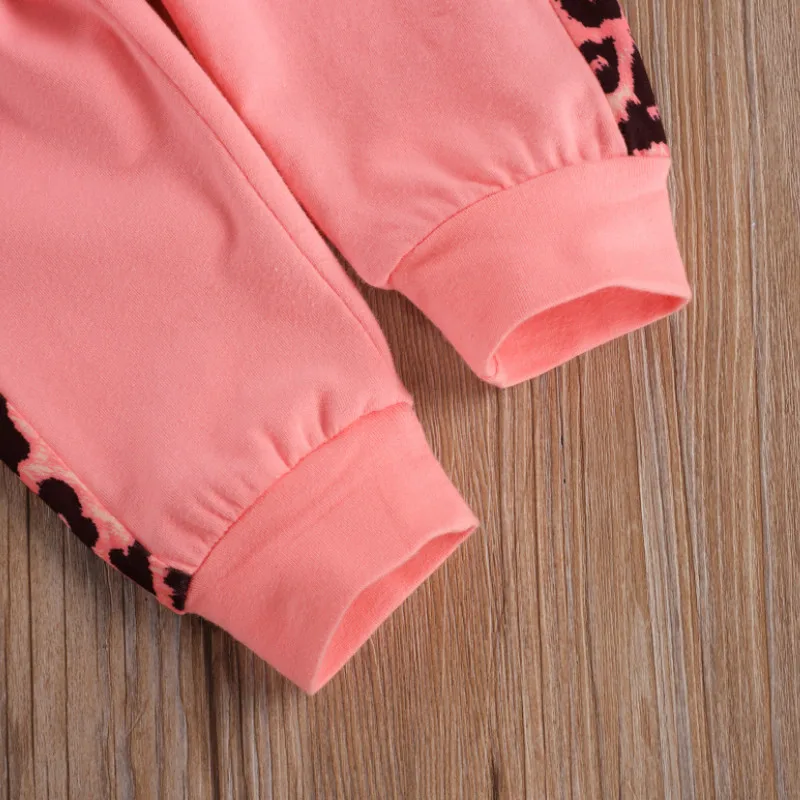 3PCS Baby Girl Leopard Tracksuit Set 5