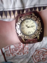 Reloj Retro de correa de cuero con hebilla para hombre, reloj Masculino, estilo Punk, Retro, Simple, ancho, marrón