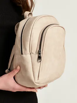 

Stylish Two-Eyed Suede Backpack Bag