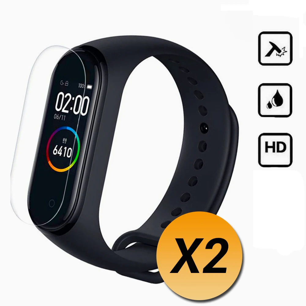 Pack de 2 protector de pantalla para Xiaomi Mi Band 4 film transparente 100% lámina protectora cobertura total contra arañazos