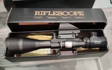 Fire Wolf-Mira iluminada telémetro para caza, rifle de retícula holográfica, visor de 4 retículas, láser rojo de 20 mm, ideal cacería, 4-12x50