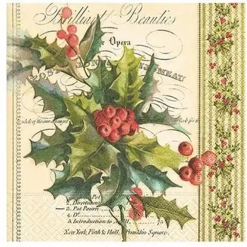 

Napkin Christmas holly