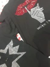 Black T-Shirts Short-Sleeve Trend-Tops Hot-Drilling Korean-Version Cotton Women Summer