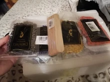 Mini máquina eléctrica de Calentador de fusión de cera, 4 bolsas de granos de cera, 10 pegatinas símil madera, máquina de depilación, Kit de depilación, Calentador de cera