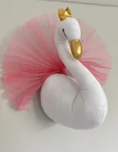 Cabeza de cisne 3D para decoración de habitación de niños, decoración colgante de pared para habitación de niños, guardería, casa de juego de instalación suave
