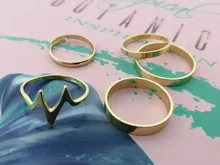 5 unids/set nuevo de moda de oro rayo onda Anillos anillo de dedo ajustable para mujeres chica regalos de Anillos Mujer anillo de la joyería