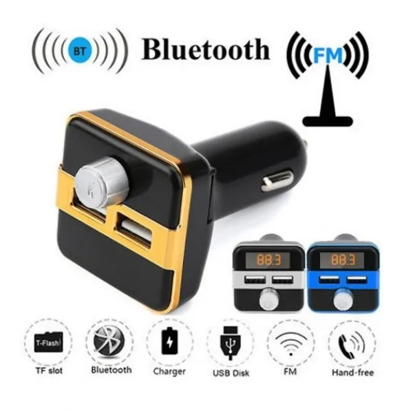 Автомобильный FM модулятор с Bluetooth X9 Car MP3 Player Hands-free Phone Dual USB Charging FM Transmitter(Серебристый