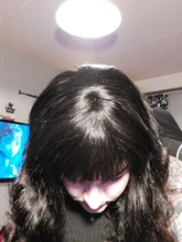 FEELME-pelucas de cabello humano con flequillo para mujeres negras, cabello Natural brasileño ondulado, con flequillo, Remy, pelucas con flequillo