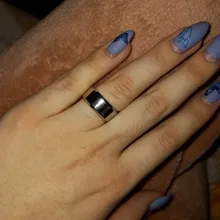 SHOUMAN-anillo de acero inoxidable negro para mujer, sortijas personalizadas grabadas para parejas, joyería con encanto, 2020