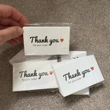30 unids/pack gracias por su pedido con tarjeta corazón rojo tarjeta de agradecimiento para pequeñas empresas de productos básicos decoración tarjeta etiquetas