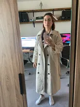 Gabardina ceñida con doble botonadura para mujer, abrigo largo, prendas de vestir, rompevientos, primavera 2021