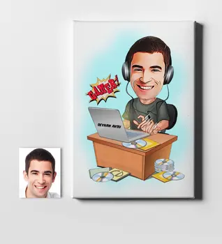 

Personalized Mr Player Gamer Cartoon Canvas Table (50x70 cm.) 1