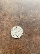 Gato personalizada etiqueta de perro-perro ID Tag MW002 artística fuente de doble cara grabado para la pequeña mascota mediana grande Collar de perro accesorios etiqueta