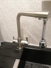 Tap Faucet-Mixer Sink Water-Purification Frap Dual-Handle Black Kitchen Rotation Letter-Design