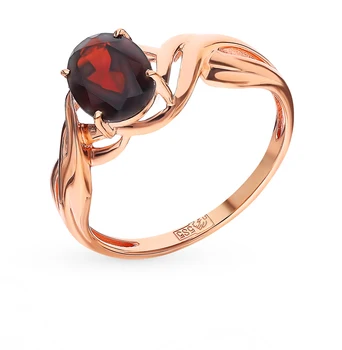 

Gold ring with Garnet sunlight sample 585
