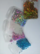 Letras holográficas de resina epoxi con purpurina gruesa, letras gruesas, lentejuelas mezcladas, alfabeto, 5 colores, 2g por