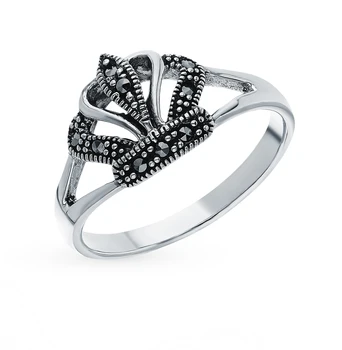 

Silver ring with marcasite sunlight sample 925 test