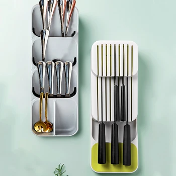 

Knife Block Holder Cutlery Drawer Organizer Tray Knives Utensil Rack Universal Knife Stand Organizer Kitchen Storage
