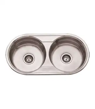 

2 sinus sink in inox with/without orifice tap de8444