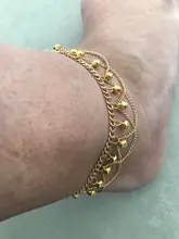 Tobillera con cadena metálica dorada para mujer, cadena para tobillo con borla, campanas cadena con sonido, pulsera para tobillo, joyería para pie, 2017