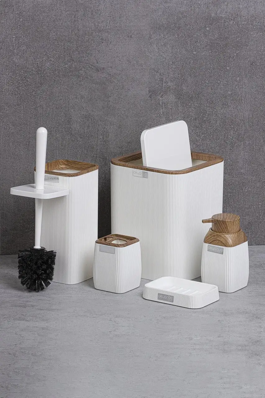 OceanLand деревянный узорчатый полосатый жесткий пластиковый набор из 5 предметов