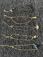 Tocona-tobillera con colgante de conchas doradas en capas para Mujer, pulsera para tobillo, joyería para pies, dijes bohemios, accesorios para Mujer