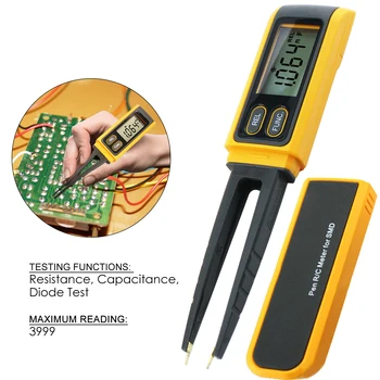 

Digital Handheld R/C Pen-Type Multimeter Tweezers 3999Max Reading Capacitance Diode Tester Large LCD Display