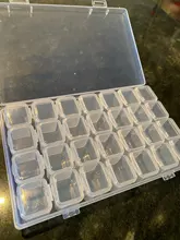 Mordoa-caja de almacenamiento de cuentas de plástico transparente con 28 ranuras, caja organizadora para herramientas de manicura de decoración de uñas, expositor de joyería