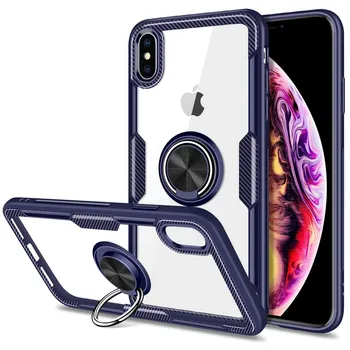 

Stand case Clear with Ring for Apple IPhone XS Max Blue