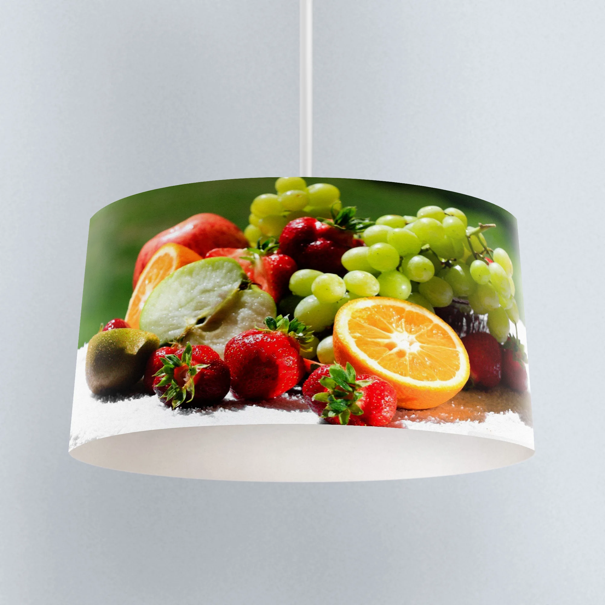 Best Price Else Orange Grapes Strawberry Fruits Printed Fabric Kitchen Chandelier Lamp Drum Lampshade Floor Ceiling Pendant Light Shade