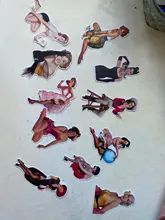 Vintage moderno veces pictórica niña pegatinas/etiquetas engomadas Scrapbooking/de la etiqueta engomada/DIY arte foto álbumes