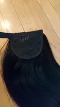 Extensiones de cabello humano Cola de Caballo Peruano larga peluca Remy recta mágica envoltura alrededor de Clip en cola de caballo para mujeres