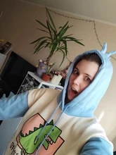 Sudadera con capucha de dinosaurios para mujer, ropa estilo coreano con estampado de dibujos animados, informal