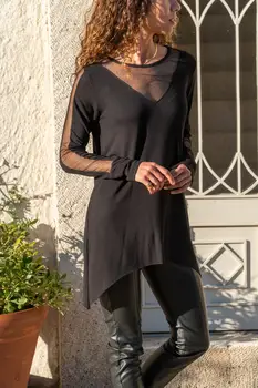 

Güneşkızı Women Tulle Detailed Asymmetrical Cut Bluz GK-SNS1007