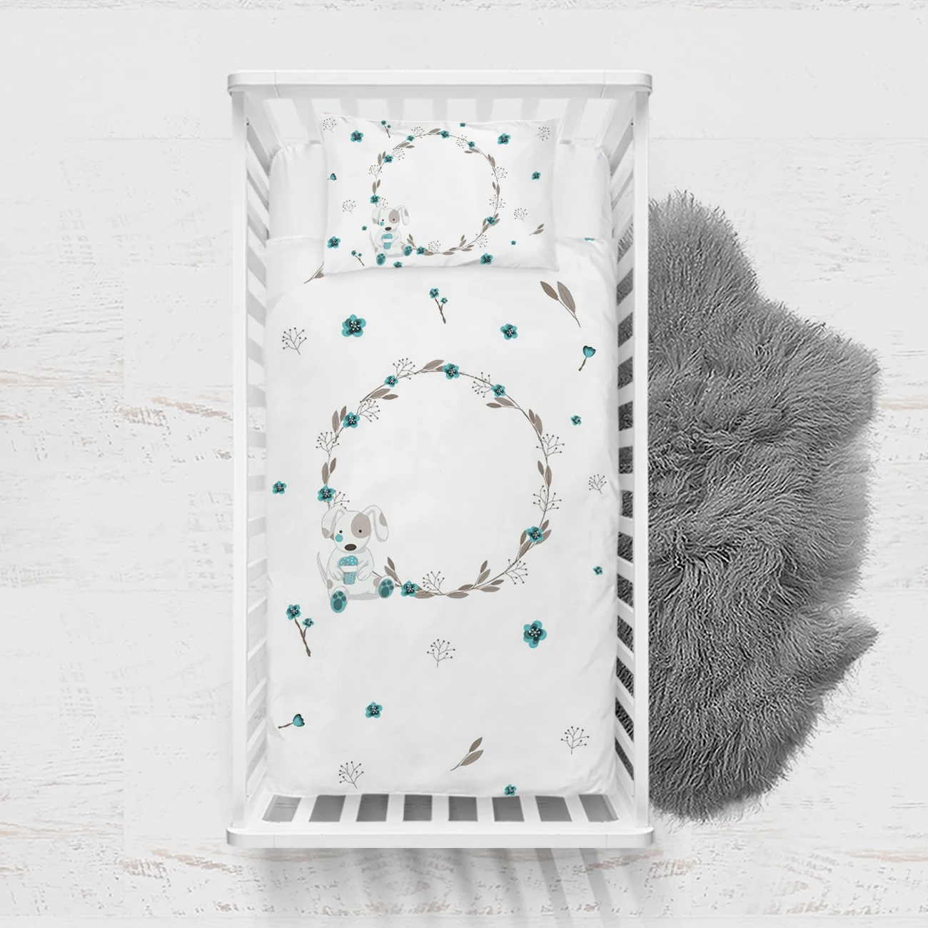 Bedspreads for Kids Room Bed Coverlets 3D Printed Pillow Case Children Room White Puppy Dog Circle Model 1416