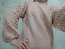 Knitted Pullover Sweater Lantern-Sleeve Turtleneck Simplee Casual Winter Autumn Solid