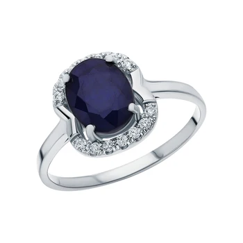 

Silver ring with sapphires and cubic zirconia sunlight sample 925