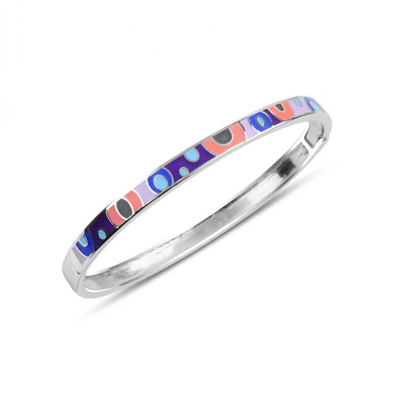 

Silver 925 Sterling Color Cabochons Bracelet