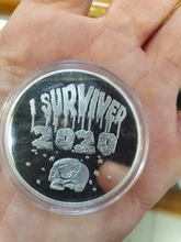 Monedas de calaveras conmemorativas para eventos, insignia de arte de la moneda conmemorativa, he superado 2020 monedas para amigos, familiares regalos creativos, 2020