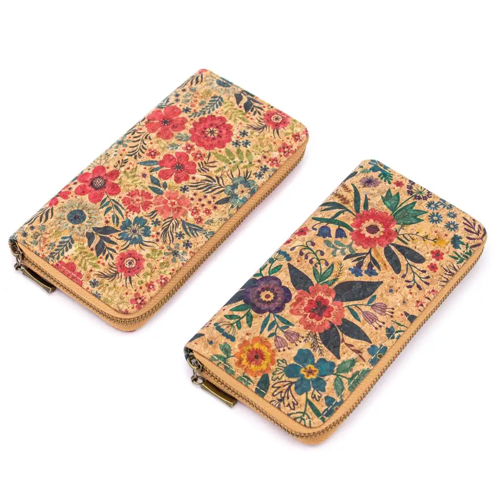 

Cork with follower parrten cork zippler card phone womens wallet BAG-324