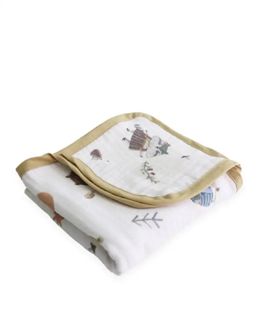 

Minimuu Organic Muslin Baby Blanket, Cute Animals Patterned, 80x100cm, Soft, Cotton
