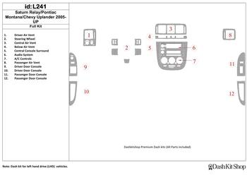 

Interior lining for Chevrolet Uplander 2005-UP. Set L241.