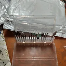 Caja de almacenamiento clara de 10/20/30 ranuras para limas de uñas, contenedor para accesorios de uñas