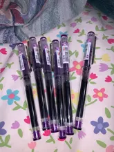 Alta calidad 10 color transparente de gran capacidad tinta lapicero de Gel para estudiante de la Escuela de papelería de oficina bien bolígrafo nuevo