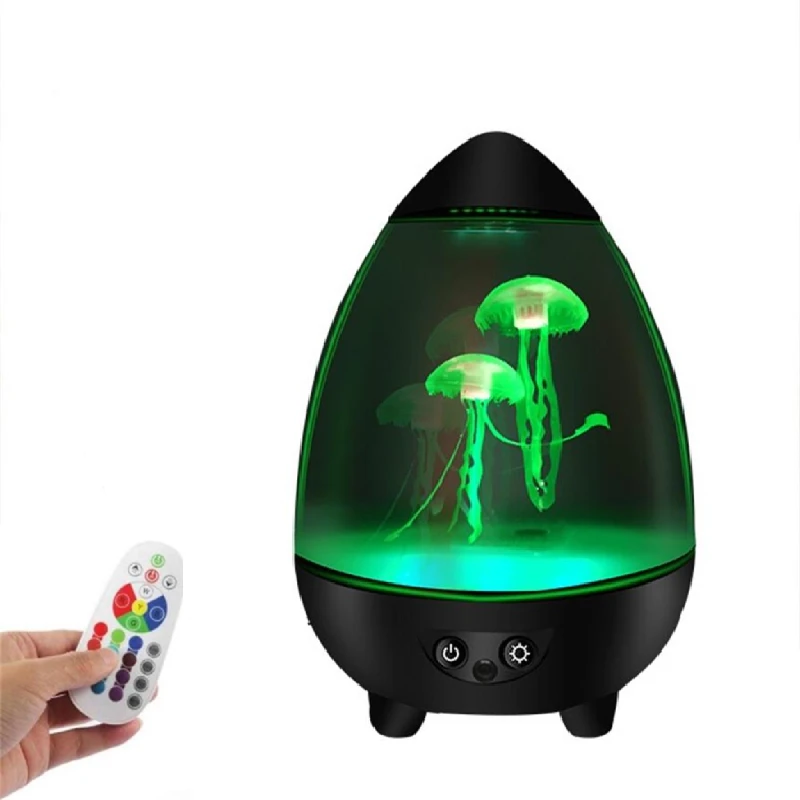 2022 New Remote Control Jellyfish RGB Color Change Egg Shape Aquarium Mood Night Light Home Table Decor Lamp Gift for Kids Room holiday nights of lights Night Lights