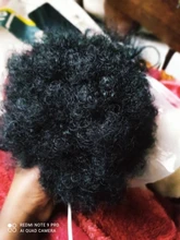 Alileader-moño de pelo rizado, extensiones de cabello sintético con pinza, coleta corta, coleta Afro esponjosa, moño para el cabello