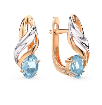 

Gold earrings with Topaz sunlight sample 585