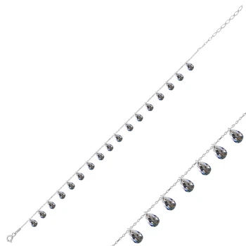 

KUTAYDAN 925 Sterling Silver Dangle Drop Zircon Stone Bracelet