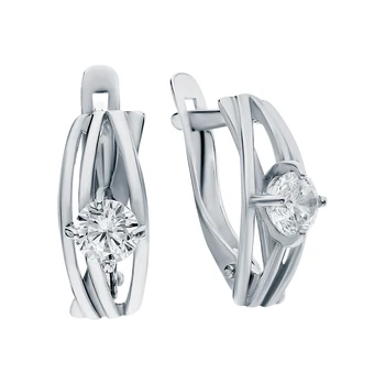 

Silver earrings with cubic zirconia sunlight sample 925 test